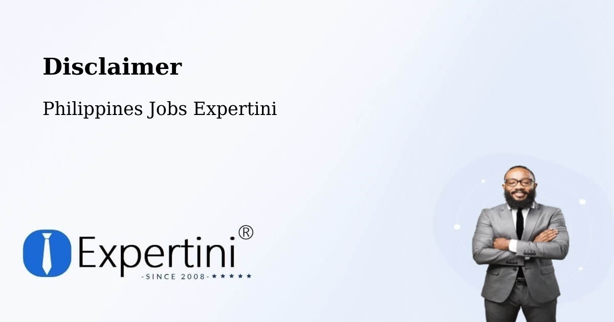 Disclaimer – Kalamangog - Philippines Jobs Expertini